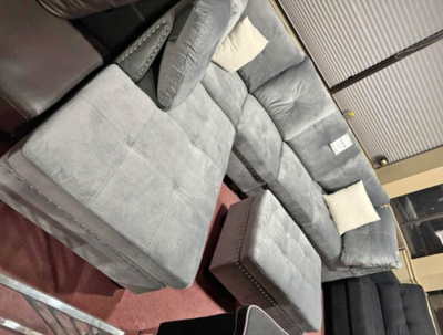 Grey Velvet Sectional sofa, View more