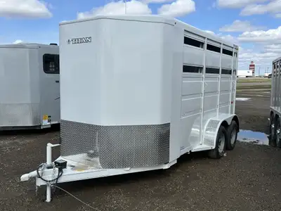 2025 Titan Primo 2 Horse Bumper Pull Trailer – 2x3500lb axles – 14’ – slant load – air gap – full sw...
