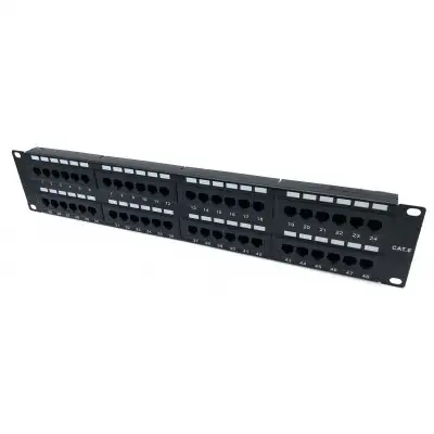 48 Ports, 2U Rack Mountable Patch Panel for CAT6, Networking, View more