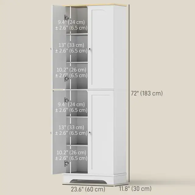 72" Tall Pantry Cabinet, Kitchen Pantry Cabinet with Adjustable in Home Décor & Accents in City of Toronto - Image 3