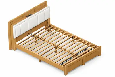 BRAND NEW - nesture Full/Double Wood Upholstered Storage bed fra, View more
