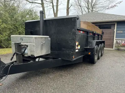2018 Miska 21,000 lb (10 ton) tri axel dump trailer. inside dimensions are 80"x14'x36" side walls, o...