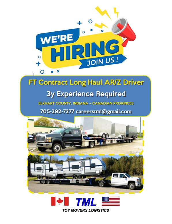 Contract AR Driver Wanted for USA/CAN RV Hauling! in Drivers & Security in Sarnia