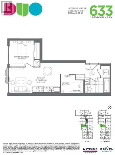 Fantastic living at brand new DUO Condos. This 633 sq. ft. 1 Bedroom + Den features 9' ceilings, wid...