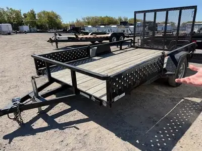 2020 Sure trac 82x12 single axle UTV/ATV trailer in great condition, side ramps removable to allow s...