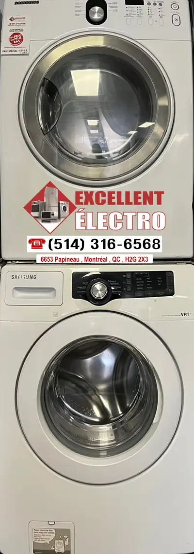 !LAVEUSE SECHEUSE SAMSUNG FRONTALES GRANDE CAPACITÉ!TAXES INCLUS, View more