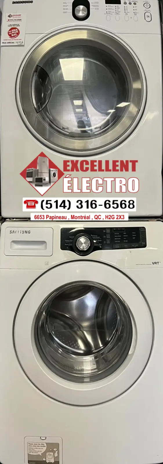 !LAVEUSE SECHEUSE SAMSUNG FRONTALES GRANDE CAPACITÉ!TAXES INCLUS in Washers & Dryers in City of Montréal - Image 2