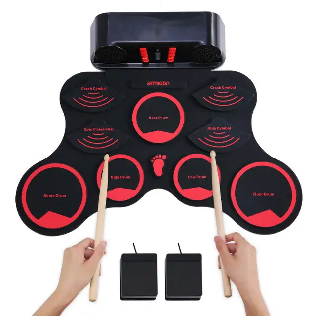 ammoon Portable Electronic Drum Set Digital Roll-Up MIDI Kit 9 in Drums & Percussion in City of Toronto - Image 3
