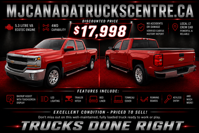 2016 Chevrolet Silverado LT Crew Cab 4WD — 5.3L V8. Local Ontario, personal-use truck with no accide...