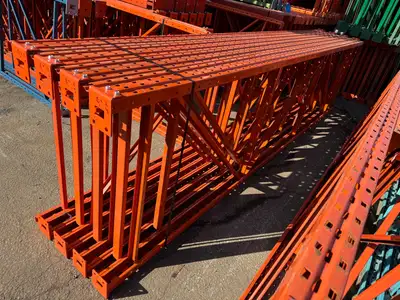 Used 14' x 42" RediRack pallet racking frames for sale. USED FRAMES - 14'3 tall x 42" deep Redi Rack...