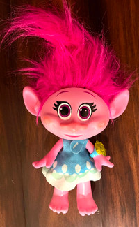 Trolls Pink Poppy Talking Singing Light-Up Hair Doll 14”