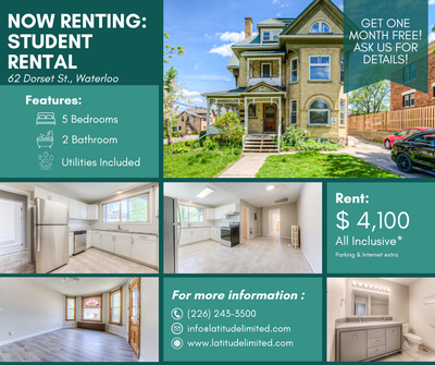 STUDENT RENTAL AVAILABLE!! INCENTIVE OFFER - one month free rent with signing a 12 month lease! Ask...