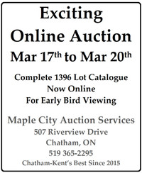 Exciting Online Auction Runs March 17 - 20. Don't miss it!