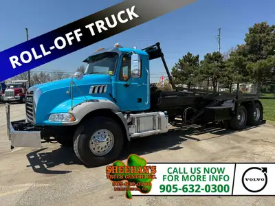 Tandem Axle Roll-off with 455HP Mack MP8, Engine Brake, 18 Speeds, 20,000lb Front Axle, 46,000lb Rea...