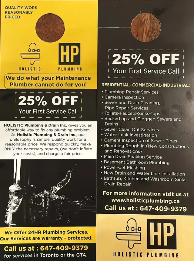 PLUMBING & DRAIN SERVICES ★ CALL PLUMBER NOW ★ 647-409-9379 in Plumbing in Mississauga / Peel Region - Image 2