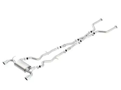 System features a X-Pipe for improved performance and polished T-304 stainless steel tips for sharp...