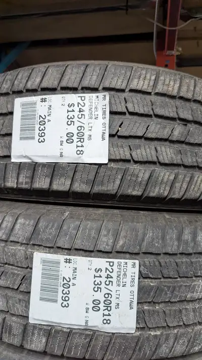 PAIR OF 2X MICHELIN DEFENDER LTX MS TAG # 20393 Size: 245/60/18 245/60/18 Excellent condition Pressu...