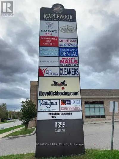 Neighbourhood Plaza. South of Kirby / Keele Street Exposure. Excellent Office Or Retail Space. 1168...