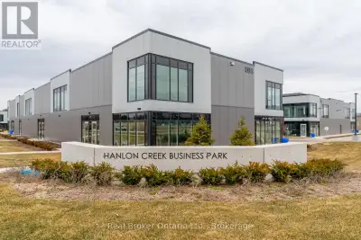This premium corner unit in Hanlon Creek Business Park is the only space with front-facing exposure...