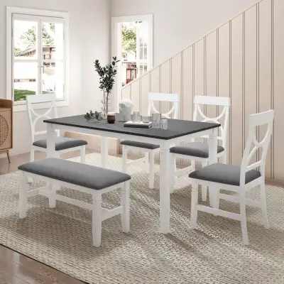 TOPMAX 6-Piece Wood Dining Table Set, View more