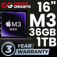 Macbook Pro 16" M3 Max | 36GB Ram | 1TB SSD | Black | 3 Year