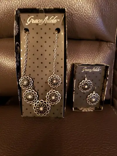 All New Prices Vary Ring Size 7 $20.00 , Daisy Necklace and Ear Rings $35 Cluster Necklace $40