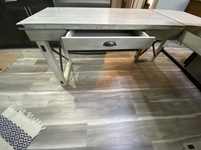 L-Shaped Desk from Wayfair... Antique white/grey. Beautiful!!! in Desks in Red Deer - Image 2