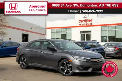 This 2017 Honda Civic Sedan Touring brings together refined style, advanced technology, and reliable...