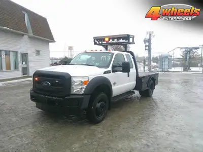 2014 Ford F-450 Extended Cab Flatbed Hauler/Directional Traffic Truck, 6.7L Powerstroker Diesel, Aut...