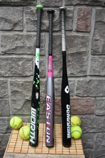  Softball Bats & Balls Bundle – Demarini, Easton Synergy, Wort, View more