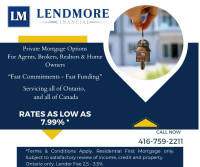 Private Lender - Low Rates - $5,000 to $4,000,000 - 416-835-7800
