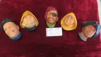 5 Bossons Chalkware Heads - Largest 5" x 5.75"