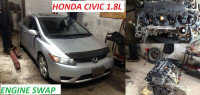 2001-2020 HONDA CIVIC ENGINE ENGINE REPLACEMENT.