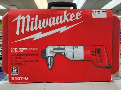 Milwaukee 1/2" Right Angle Drill Kit 3107-6 - BRAND NEW - Steel hardened shaft - 7.0 amp motor - Dou...