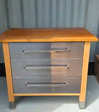 Ikea 3 drawer cabinet with metal faces