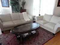 Sofa et causeuse en cuir