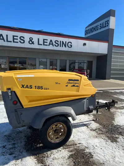 2015 Atlas Copco XAS-185-CD7 Compressor- Cat Diesel, Block Heater, Pintle Hitch, 100 PSI, 1830.8 Hou...
