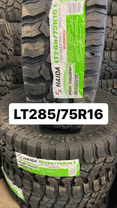 SIZE:285/75R16LT NEW MUD TIRES WITH SNOW FLAT BRAND:HAIDA INSTALLATOIN AND BALANCE IS AVAILABLE OUR...