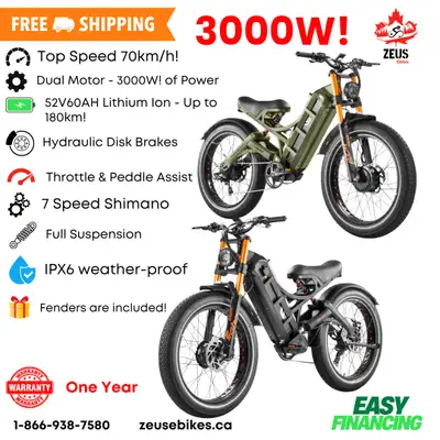 Use promo code CanadaFirst on our website www.zeusebikes.ca to take an additional $50 off of your pu...