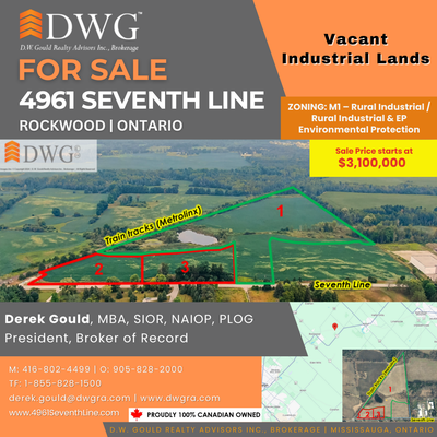 For Sale – Industrial Vacant Lands 4961 Seventh Line, Rockwood ON Video Tour: https://youtu.be/ogz5e...
