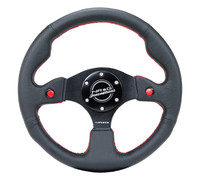 NRG RST-007R Dual Button Leather Steering Wheel Black