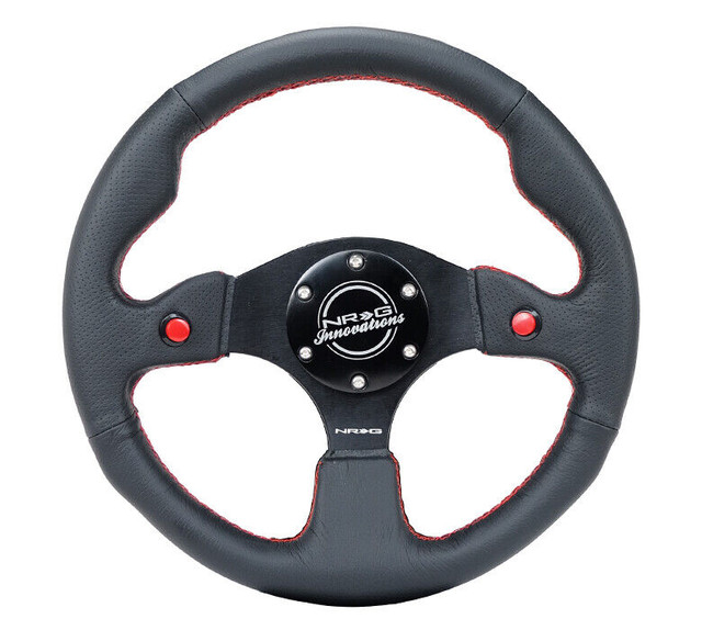 NRG RST-007R Dual Button Leather Steering Wheel Black in Other Parts & Accessories in Mississauga / Peel Region