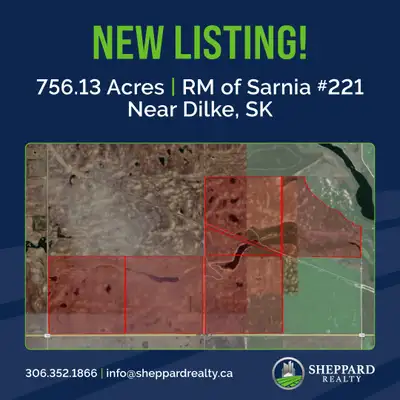 NEW LISTING AVAILABLE! 4.8 Quarters of Grain Land | RM of Sarnia # 221 | Near Dike, SK ISC Acres: 75...
