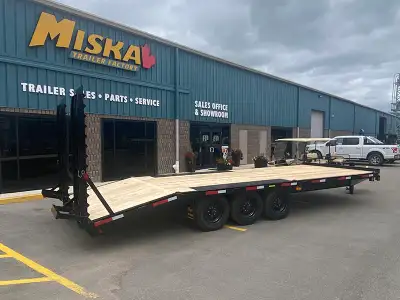 Miska 12 Ton Tri-Axle Deckover Equipment Float Trailers - Made in Canada Starting at just $16,495.00...