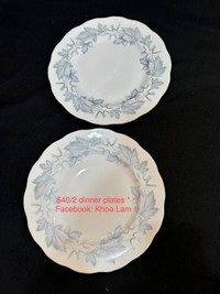 2 Dinner plates Royal Albert Maple Silver 