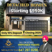 Detached Homes from Only $550,000 in Ontario