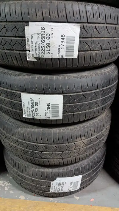 SET OF 4X CONTINENTAL TRUECONTACT TOUR TAG # 17948 Size: 225/65R16 225/65R16 Excellent condition Pre...
