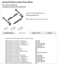 Spring Kit Return, Brake Shoe. (Rear)