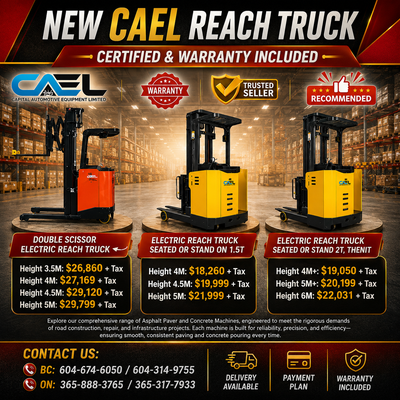 Finance!New CAEL Reach Truck CERTFIED & WARRANTY INCLUDED 26,860 The Reach Truck offered by Capital...