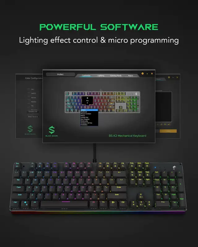 Black Shark RGB Mechanical Gaming Keyboard LED Backlit in General Electronics in Markham / York Region - Image 3